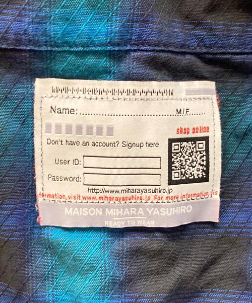 Maison MIHARA YASUHIRO（メゾン ミハラ ヤスヒロ）Maison MIHARA YASUHIRO (メゾン ミハラ ヤスヒロ) コンビチェックシャツワンピース ブルー サイズ:36の古着・服飾アイテム