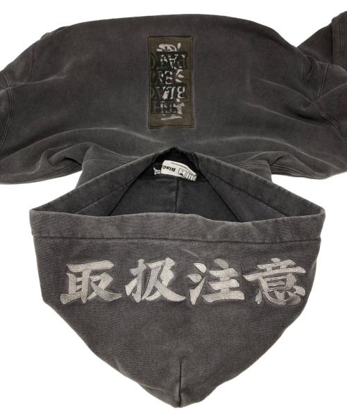THE BLACK EYE PATCH（ブラックアイパッチ）THE BLACK EYE PATCH (ブラックアイパッチ) 取扱注意刺繍ロゴパーカー ブラック サイズ:Mの古着・服飾アイテム