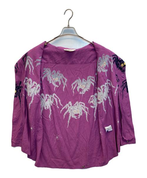 Star OF HOLLYWOOD（スターオブハリウッド）Star OF HOLLYWOOD (スターオブハリウッド) HIGH DENSITY RAYON OPEN SHIRT パープル サイズ:Lの古着・服飾アイテム