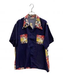 Sun Surf（サンサーフ）の古着「RAYON S/S  HAWAIIANA"KING KAMEHAMEHA"」｜ネイビー