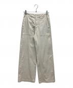 23区ニジュウサンク）の古着「洗える スラブツイル ストレッチ ワイド パンツ」｜アイボリー