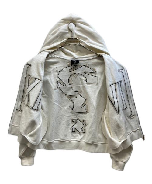 FLOOR914（フロアナインワンフォー）FLOOR914 (フロアナインワンフォー) ⅨⅠⅣジップアップフーディー ホワイト サイズ:Ⅿの古着・服飾アイテム