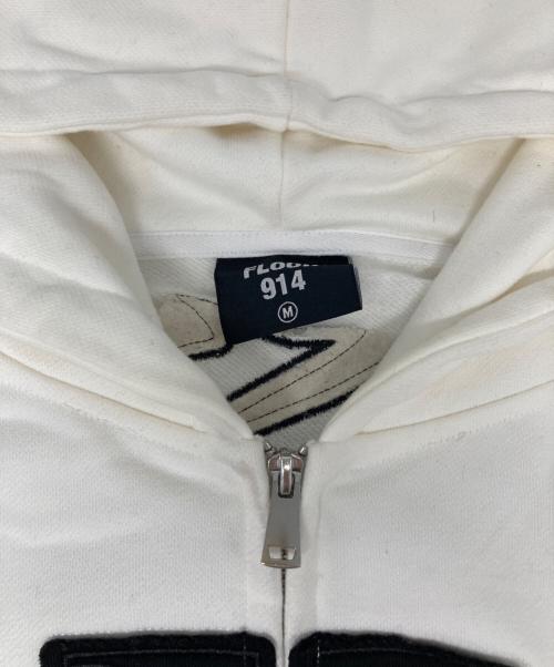 FLOOR914（フロアナインワンフォー）FLOOR914 (フロアナインワンフォー) ⅨⅠⅣジップアップフーディー ホワイト サイズ:Ⅿの古着・服飾アイテム