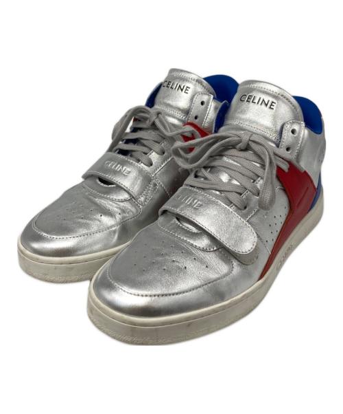 CELINE（セリーヌ）CELINE (セリーヌ) ベルクロストラップ ミッドスニーカー シルバー サイズ:42の古着・服飾アイテム