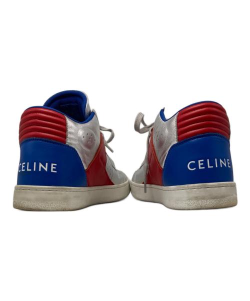 CELINE（セリーヌ）CELINE (セリーヌ) ベルクロストラップ ミッドスニーカー シルバー サイズ:42の古着・服飾アイテム