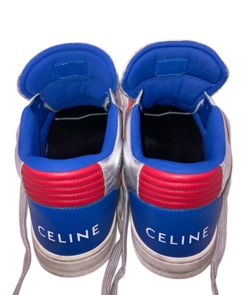 CELINE（セリーヌ）CELINE (セリーヌ) ベルクロストラップ ミッドスニーカー シルバー サイズ:42の古着・服飾アイテム