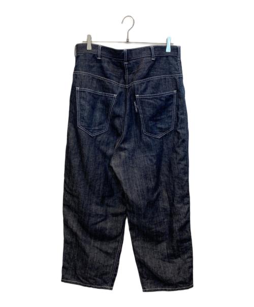 COMME des GARCONS HOMME（コムデギャルソン オム）COMME des GARCONS HOMME (コムデギャルソン オム) 綿麻デニムタックテーパードパンツ インディゴ サイズ:Sの古着・服飾アイテム