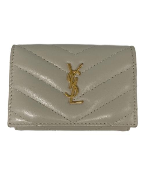 Saint Laurent Paris（サンローランパリ）Saint Laurent Paris (サンローランパリ) オリガミ タイニーコンパクトウォレット アイボリーの古着・服飾アイテム