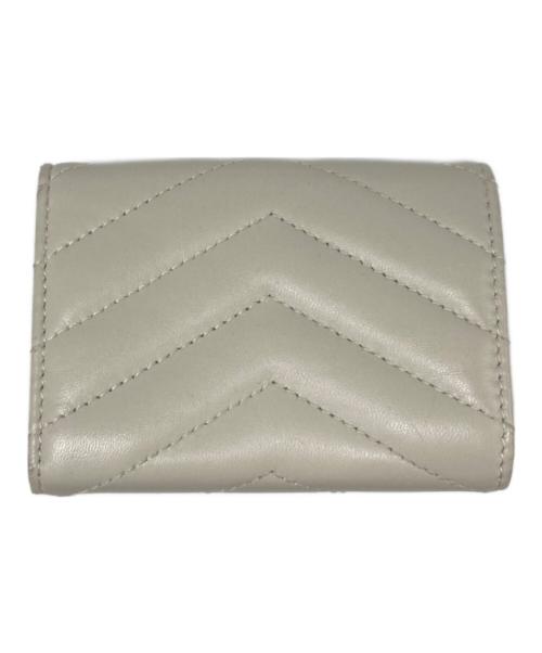 Saint Laurent Paris（サンローランパリ）Saint Laurent Paris (サンローランパリ) オリガミ タイニーコンパクトウォレット アイボリーの古着・服飾アイテム