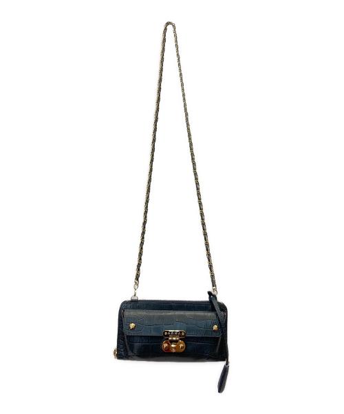 A.D.M.J.（エーディーエムジェイ）A.D.M.J. (エーディーエムジェイ) 型押しショルダーウォレット グリーンの古着・服飾アイテム