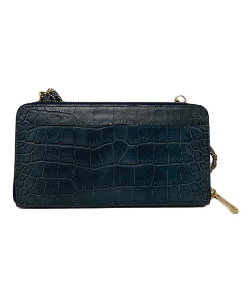 A.D.M.J.（エーディーエムジェイ）A.D.M.J. (エーディーエムジェイ) 型押しショルダーウォレット グリーンの古着・服飾アイテム