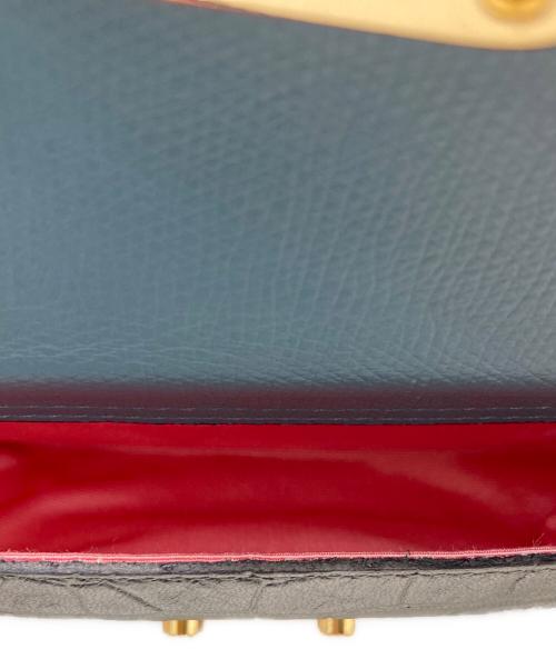 A.D.M.J.（エーディーエムジェイ）A.D.M.J. (エーディーエムジェイ) 型押しショルダーウォレット グリーンの古着・服飾アイテム