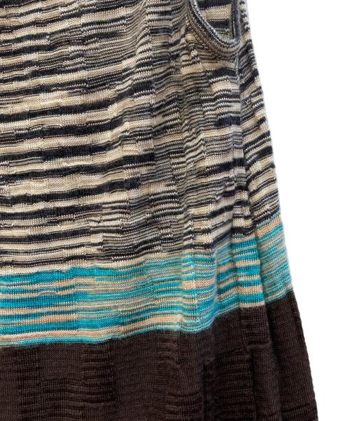 missoni（ミッソーニ）MISSONI (ミッソーニ) ノースリーブニットソー ブルー サイズ:42の古着・服飾アイテム