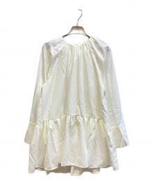 VERMEIL par iena（ヴェルメイユ パー イエナ）の古着「スパンマイクロピーチギャザーブラウス」｜ホワイト