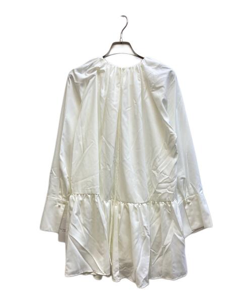 VERMEIL par iena（ヴェルメイユ パー イエナ）VERMEIL par iena (ヴェルメイユ パー イエナ) スパンマイクロピーチギャザーブラウス ホワイト サイズ:Fの古着・服飾アイテム