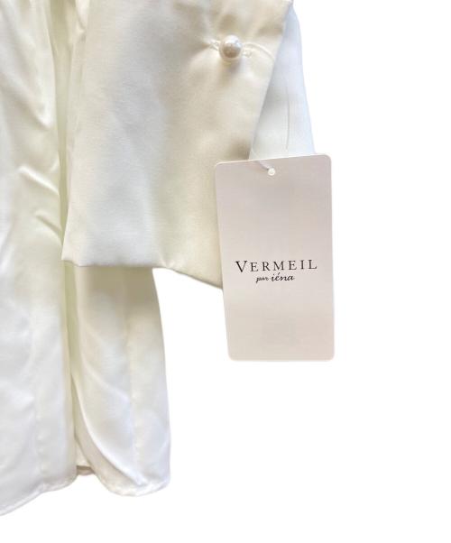 VERMEIL par iena（ヴェルメイユ パー イエナ）VERMEIL par iena (ヴェルメイユ パー イエナ) スパンマイクロピーチギャザーブラウス ホワイト サイズ:Fの古着・服飾アイテム