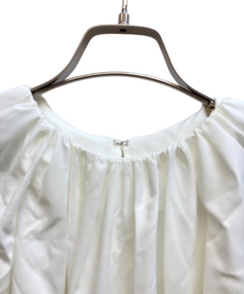 VERMEIL par iena（ヴェルメイユ パー イエナ）VERMEIL par iena (ヴェルメイユ パー イエナ) スパンマイクロピーチギャザーブラウス ホワイト サイズ:Fの古着・服飾アイテム