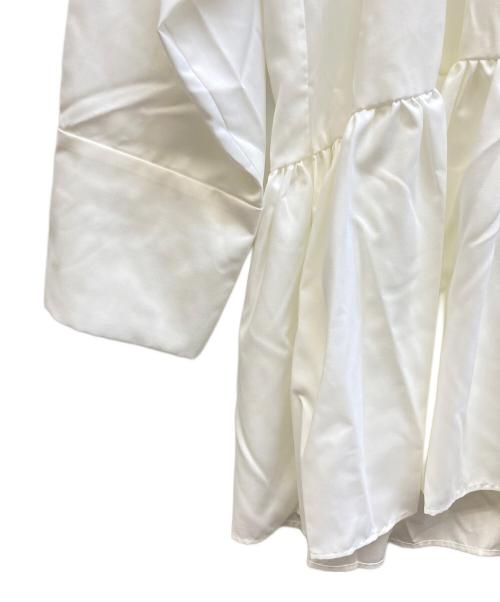 VERMEIL par iena（ヴェルメイユ パー イエナ）VERMEIL par iena (ヴェルメイユ パー イエナ) スパンマイクロピーチギャザーブラウス ホワイト サイズ:Fの古着・服飾アイテム