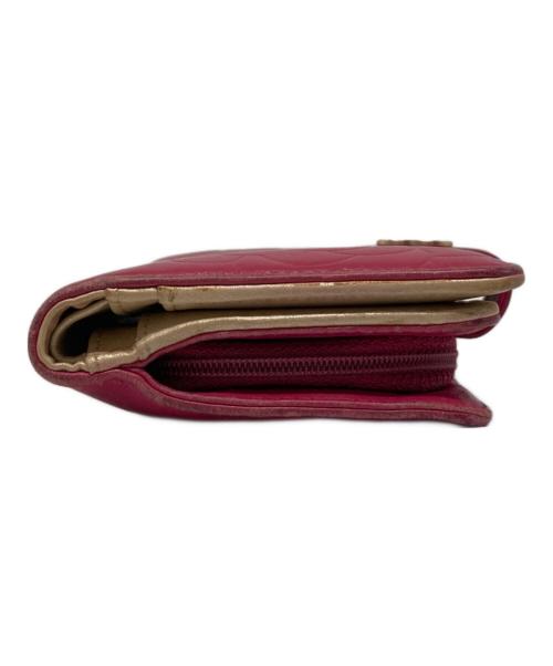 CHANEL（シャネル）CHANEL (シャネル) カメリア2つ折り財布 ピンクの古着・服飾アイテム