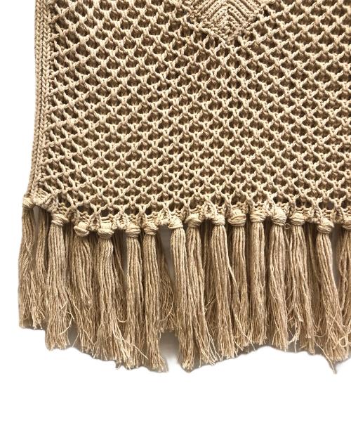 THREE DOTS（スリードッツ）THREE DOTS (スリードッツ) Lace fringe vest ベージュ サイズ:S 未使用品の古着・服飾アイテム