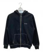 X-LARGEエクストララージ）の古着「RHINESTONE OG ZIP HOODED SWEATSHIRT」｜ブラック