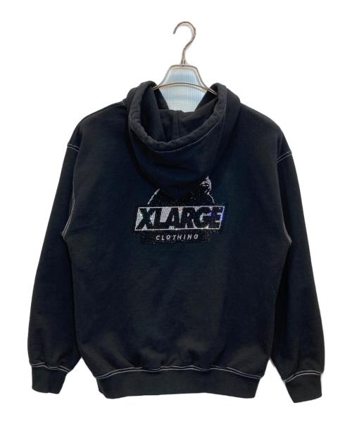 X-LARGE（エクストララージ）X-LARGE (エクストララージ) RHINESTONE OG ZIP HOODED SWEATSHIRT ブラック サイズ:Mの古着・服飾アイテム