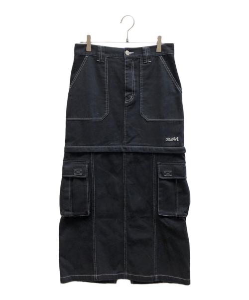 X-GIRL（エックスガール）X-girl (エックスガール) CONVERTIBLE SKIRT ブラック サイズ:Mの古着・服飾アイテム