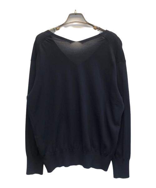 icB（アイシービー）icB (アイシービー) シンセティックハイゲージ Vネックプルオーバー ネイビー サイズ:Sの古着・服飾アイテム