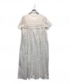 rosy monsterロージーモンスター）の古着「リラックスフリルカットソーワンピース」｜ホワイト