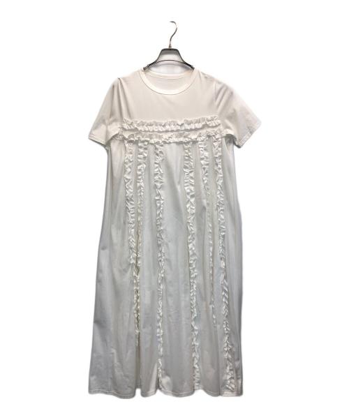 rosy monster（ロージーモンスター）rosy monster (ロージーモンスター) リラックスフリルカットソーワンピース ホワイト サイズ:S 未使用品の古着・服飾アイテム