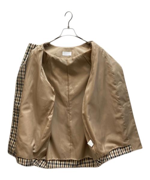 rosy monster（ロージーモンスター）rosy monster (ロージーモンスター) マルギンガムノーカラーコート ベージュ サイズ:Freeの古着・服飾アイテム