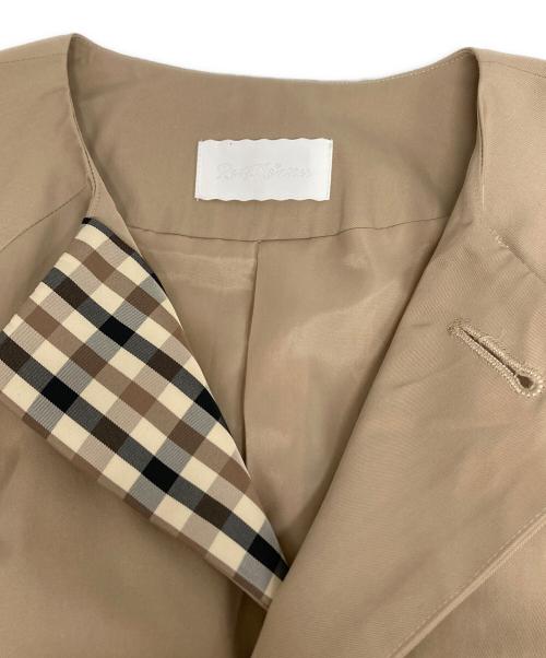 rosy monster（ロージーモンスター）rosy monster (ロージーモンスター) マルギンガムノーカラーコート ベージュ サイズ:Freeの古着・服飾アイテム