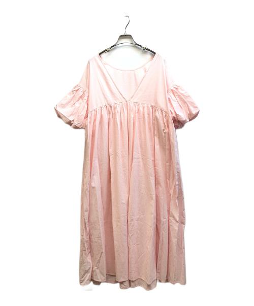 Sea Room lynn（シールームリン）Sea Room lynn (シールームリン) Cottonギャザーパフスリーブドレス ピンク サイズ:S 未使用品の古着・服飾アイテム