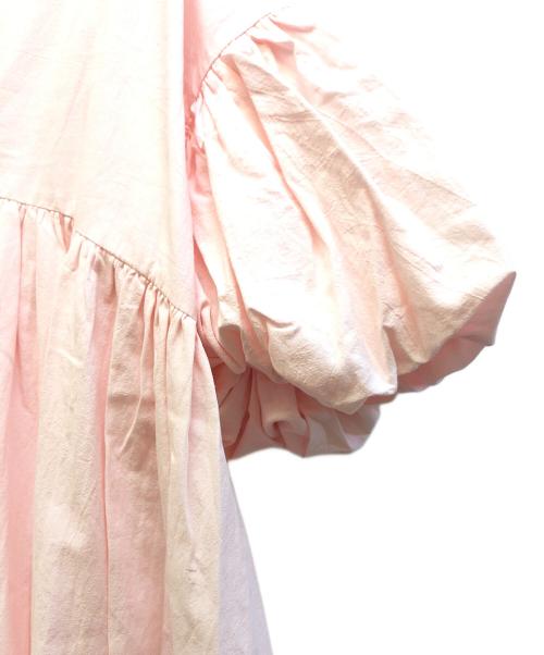 Sea Room lynn（シールームリン）Sea Room lynn (シールームリン) Cottonギャザーパフスリーブドレス ピンク サイズ:S 未使用品の古着・服飾アイテム