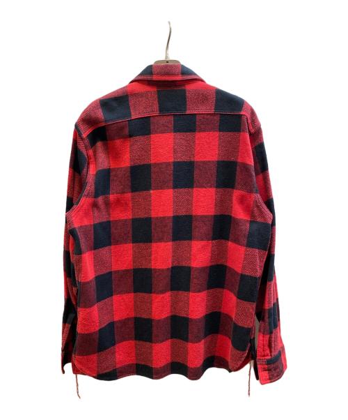 SUGAR CANE（シュガーケーン）SUGAR CANE (シュガーケーン) TWILL CHECK WORK SHIRT レッド サイズ:Largeの古着・服飾アイテム