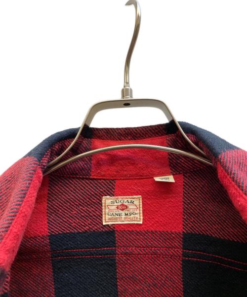 SUGAR CANE（シュガーケーン）SUGAR CANE (シュガーケーン) TWILL CHECK WORK SHIRT レッド サイズ:Largeの古着・服飾アイテム