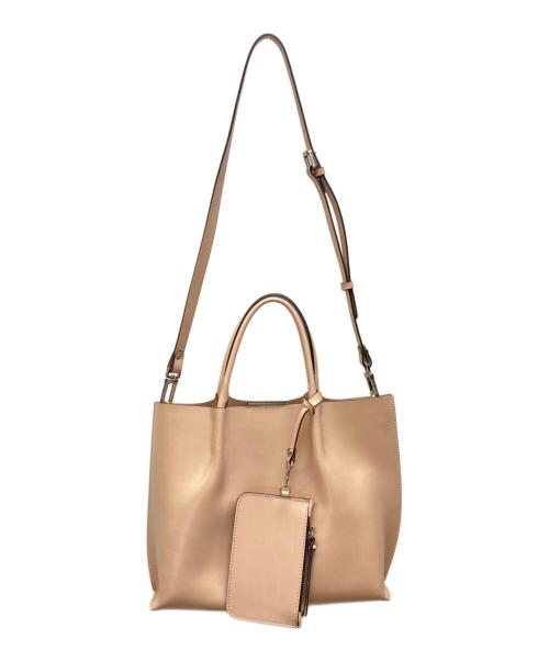 GIANNI CHIARINI（ジャンニ キアリーニ）GIANNI CHIARINI (ジャンニ キアリーニ) レザートートバッグ ベージュの古着・服飾アイテム