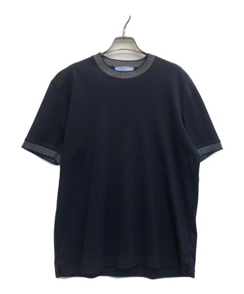 ESTNATION（エストネーション）ESTNATION (エストネーション) コンビネーションリブカットソー ネイビー サイズ:Ⅿの古着・服飾アイテム