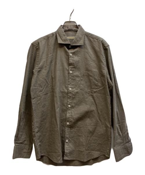 SEEKER GROOVE（シーカーグルーブ）SEEKER GROOVE (シーカーグルーブ) コットンリネンシャツ カーキ サイズ:Ⅿの古着・服飾アイテム