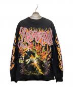 LOST HILLSロスト ヒルズ）の古着「フレイムプリント長袖カットソー」｜ブラック