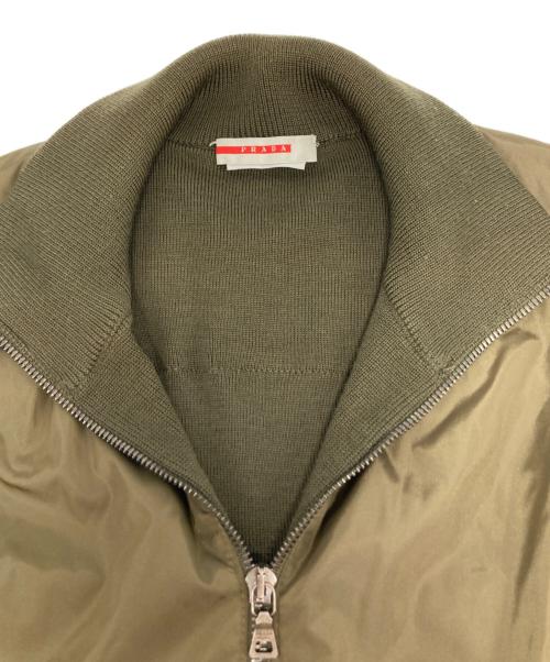 PRADA SPORTS（プラダスポーツ）PRADA SPORTS (プラダスポーツ) ナイロン切替ドライバーズニット グリーン サイズ:48の古着・服飾アイテム