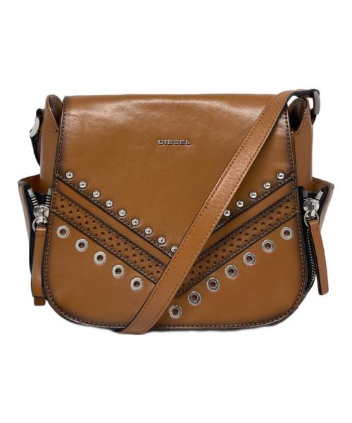 DIESEL（ディーゼル）DIESEL (ディーゼル) レザーショルダーバッグ ブラウンの古着・服飾アイテム