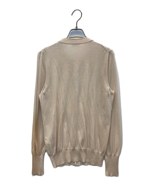 Salvatore Ferragamo（サルヴァトーレ フェラガモ）Salvatore Ferragamo (サルヴァトーレ フェラガモ) クルーネックカーディガン ベージュ サイズ:Lの古着・服飾アイテム