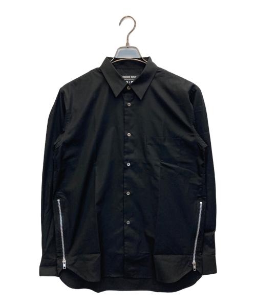 COMME des GARCONS HOMME DEUX（コムデギャルソン オム ドゥ）COMME des GARCONS HOMME DEUX (コムデギャルソン オム ドゥ) サイドジップデザインシャツ ブラック サイズ:Mの古着・服飾アイテム