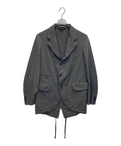 COMME des GARCONS HOMME DEUX（コムデギャルソン オム ドゥ）COMME des GARCONS HOMME DEUX (コムデギャルソン オム ドゥ) ポリ縮絨フィッシュテールストライプテーラードジャケット グレー サイズ:Mの古着・服飾アイテム