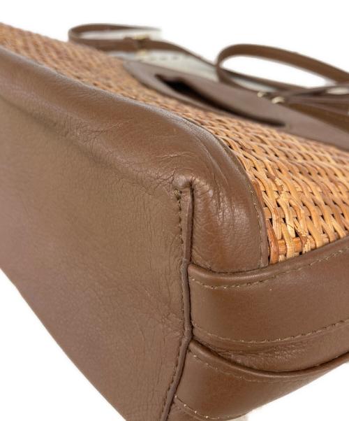 PELLICO（ペリーコ）PELLICO (ペリーコ) レザーラフィアかごバッグ ベージュの古着・服飾アイテム