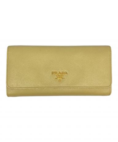 中古・古着通販】PRADA (プラダ) サフィアーノメタル 長財布 イエロー