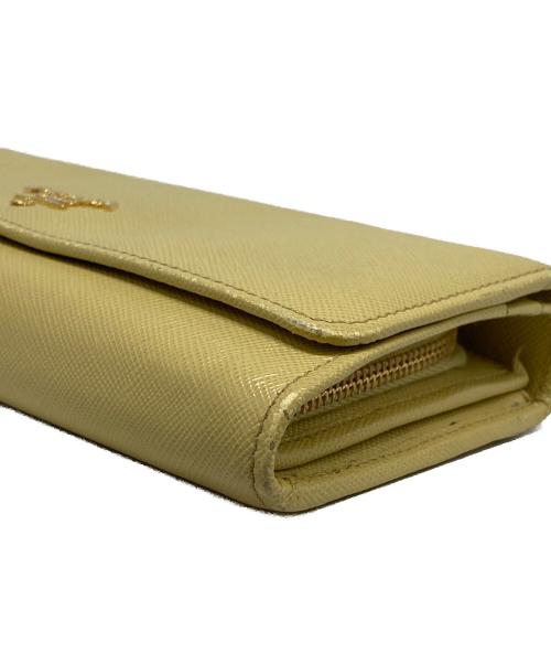 PRADA（プラダ）PRADA (プラダ) サフィアーノメタル 長財布 イエローの古着・服飾アイテム