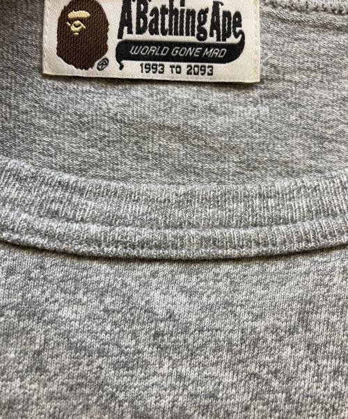 A BATHING APE（ア ベイシング エイプ）A BATHING APE (ア ベイシング エイプ) Champion (チャンピオン) T1011 ラグランスリーブカットソー グレー サイズ:LARGEの古着・服飾アイテム