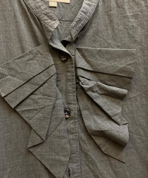 MARGARET HOWELL（マーガレットハウエル）MARGARET HOWELL (マーガレットハウエル) バンドカラーシャツ グレー サイズ:Ⅱの古着・服飾アイテム